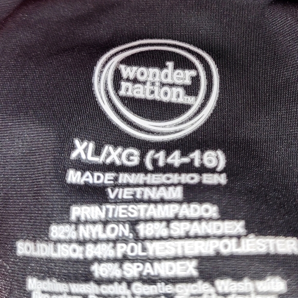 Wonder Nation Girls Size XL 14/16 Black Pink Watermelon Print Tankini Swim Suit - Picture 2 of 2